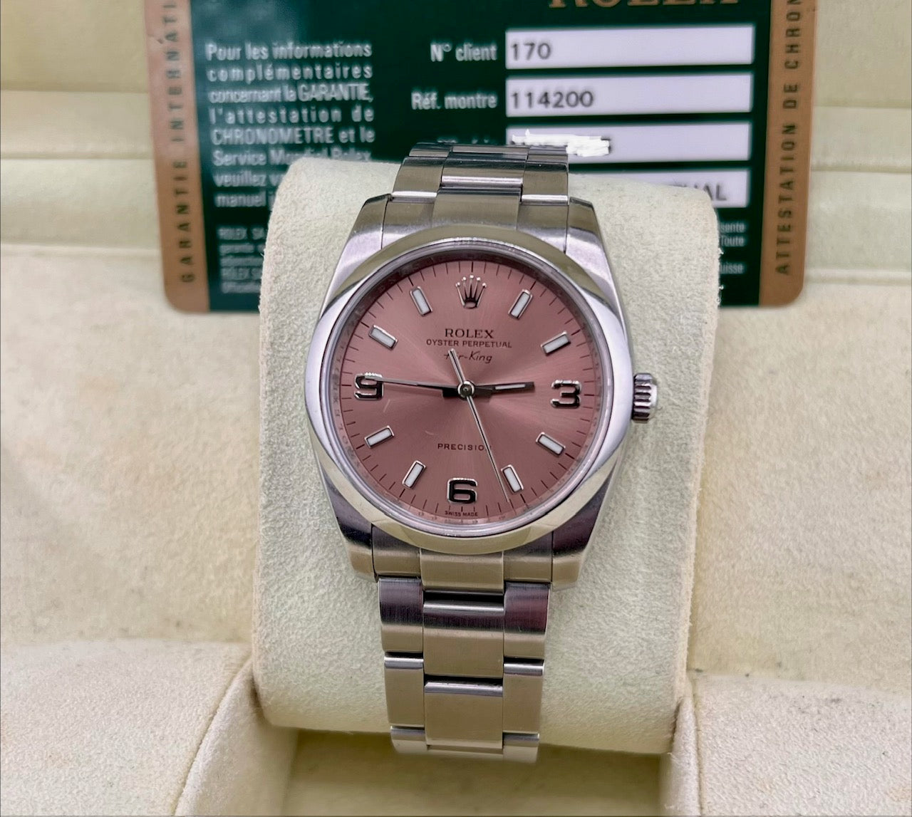 Rolex Air-King 114200 34mm Salmon Dial 2008 ITA