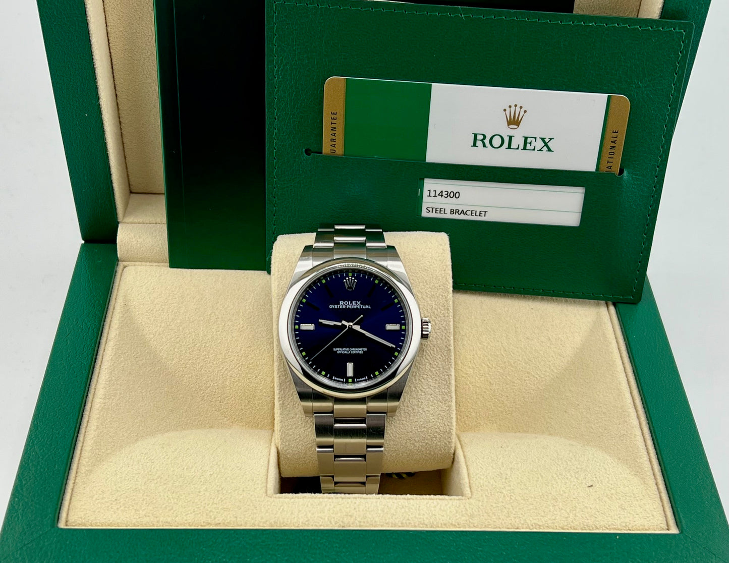 Rolex Oyster Perpetual 39mm 114300 Blue Dial 2019