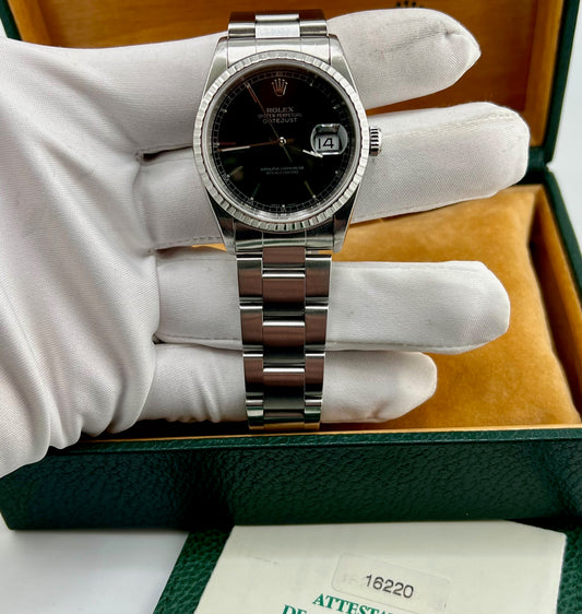 Rolex Datejust 36mm 16220 2002 Black Dial Oyster