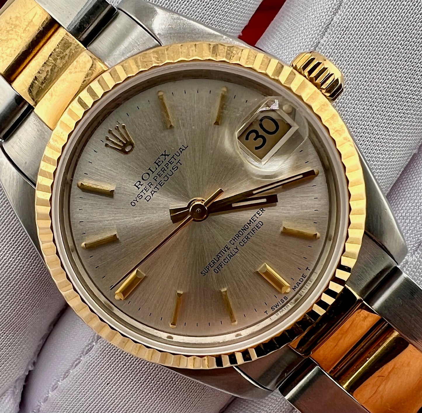 Rolex Datejust 31mm Boy 68273 Silver Dial Oyster 1995 B&P Ita