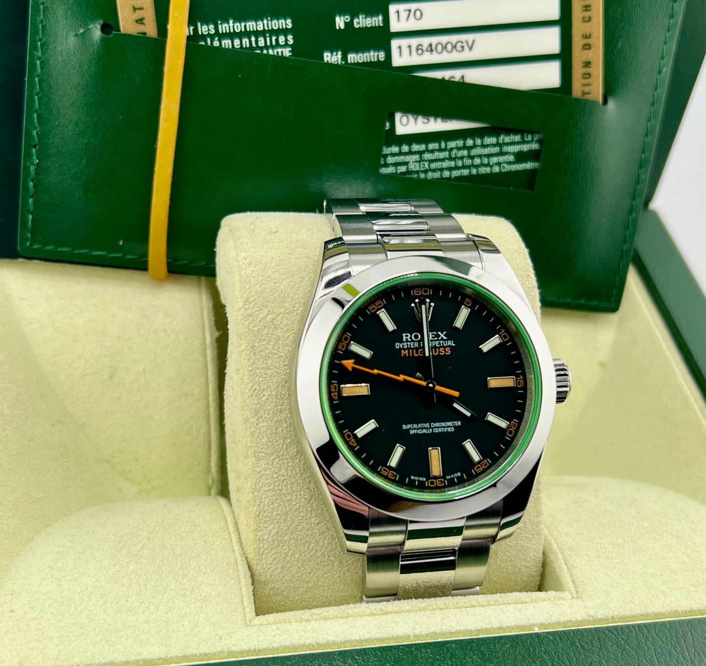 Rolex Milgauss 116400GV Black Dial 2009 full set Ita