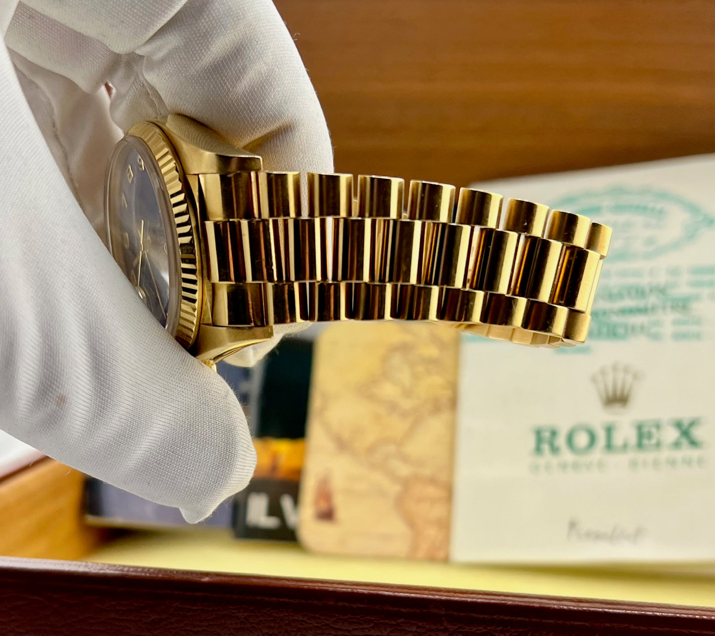 Rolex Day-Date 36mm 18038 ''Computer'' Blue Dial 1978 Box&Paper