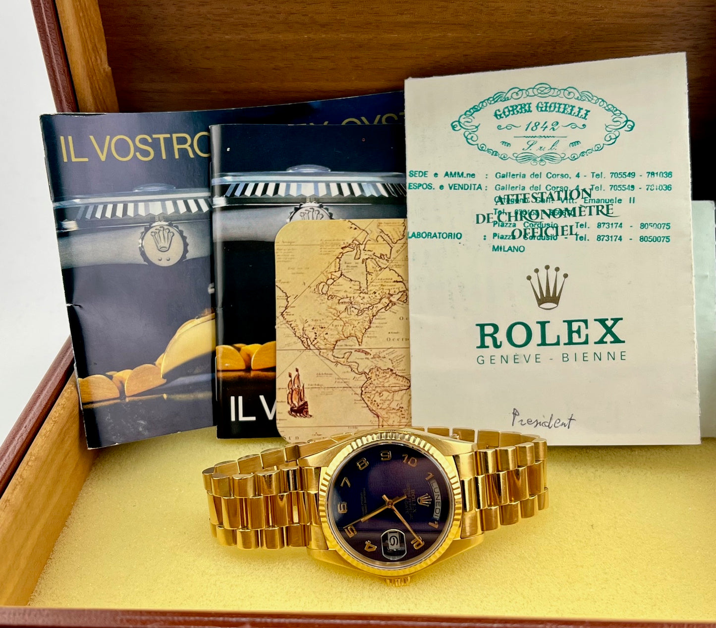 Rolex Day-Date 36mm 18038 ''Computer'' Blue Dial 1978 Box&Paper