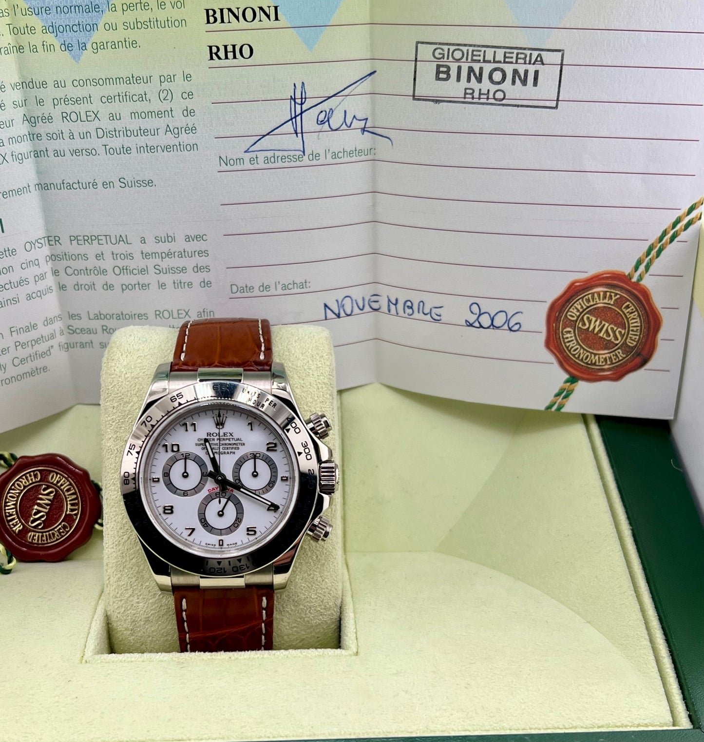 Rolex Daytona 116519 White Gold full set 2006 ITA
