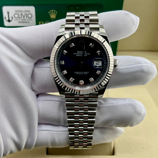 Rolex Datejust 41mm 126334 Blue Dial Diamond Index 2025 Jubilèe