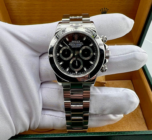 Rolex Daytona 116520 Black Dial 2003 Full Set Never Polished
