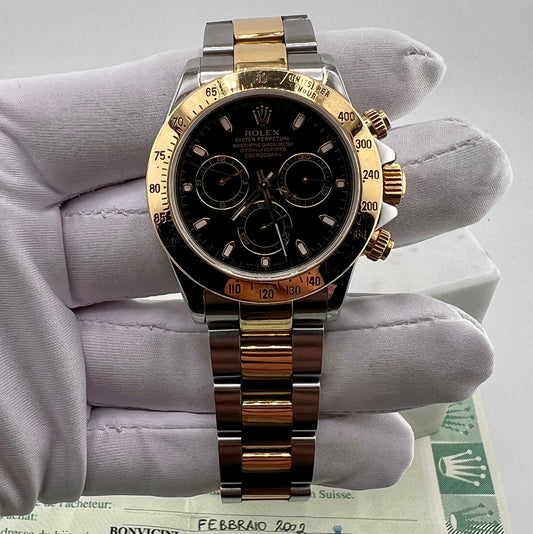 Rolex Daytona 116523 Black Dial 2002 Paper ITA No Box Rolex