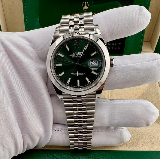 Rolex Datejust 41mm 126300 Green Dial Jubilèe 2022 Full Set