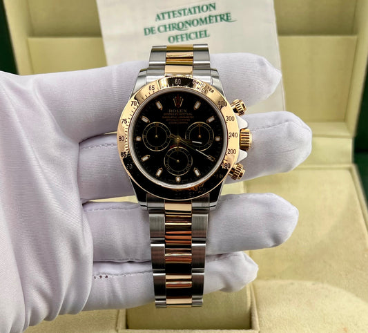 Rolex Daytona 116523 Black Dial 2002 Paper ITA No Box Rolex