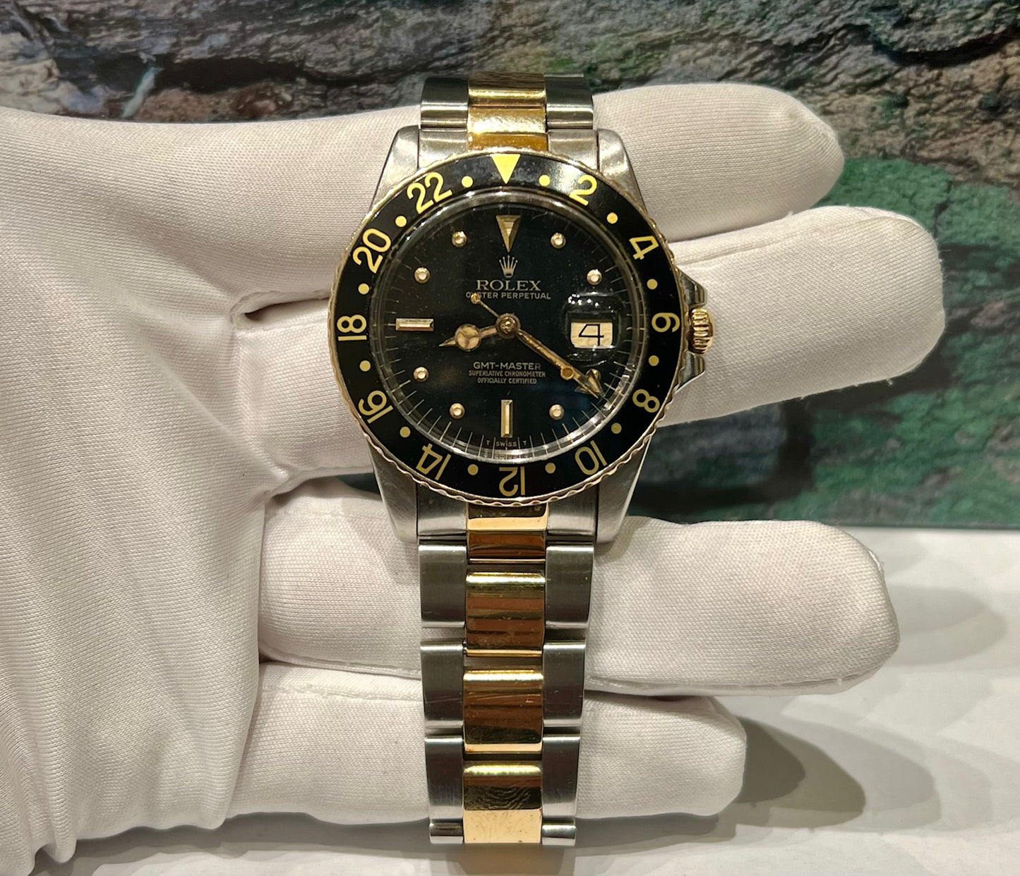 Rolex GMT-Master 16573 Nipple Dial Black 1982 oyster solo orologio only watch