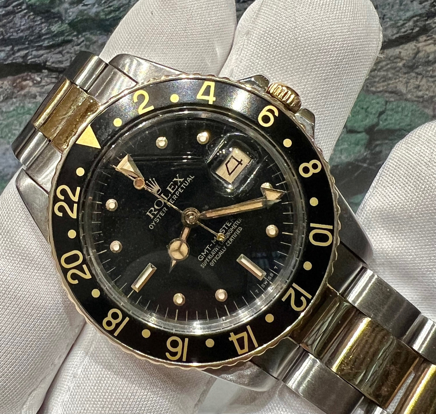 Rolex GMT-Master 16573 Nipple Dial Black 1982 oyster solo orologio only watch