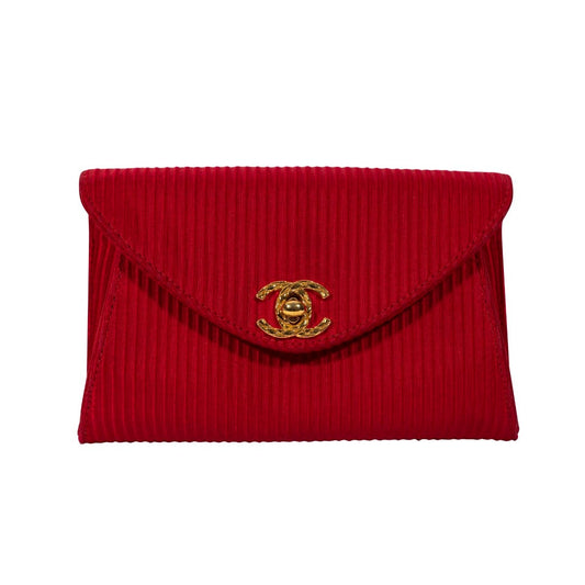 CHANEL Pochette seta Rossa
