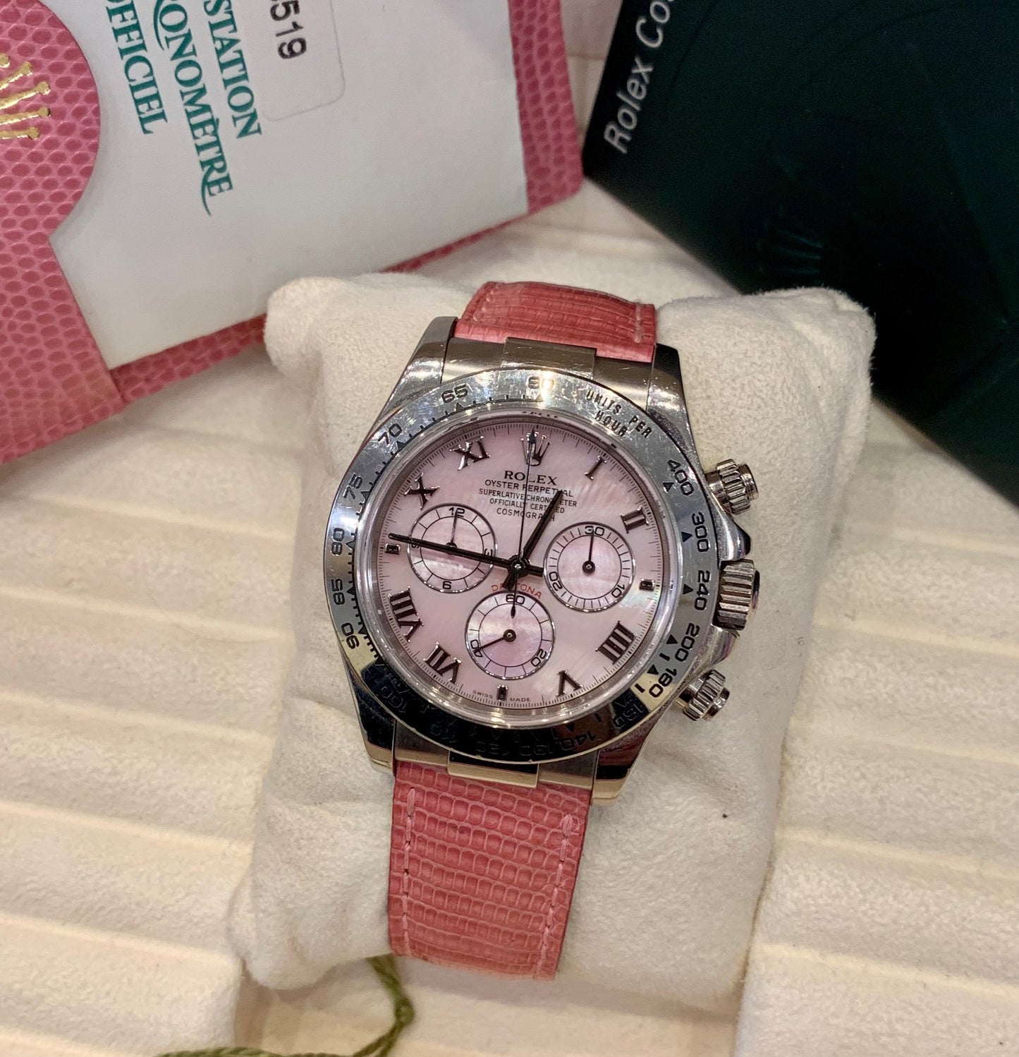 Rolex Daytona Beach 116519 Pink Full Set , Ser K , Italian Paper